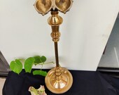 Antique Brass 20 quot Oil Lamp Rare Traditional Vilakku Brass Diwali Diya Lamp Spiritual Diya for Temple Pooja Decor Indian Candle Lamp