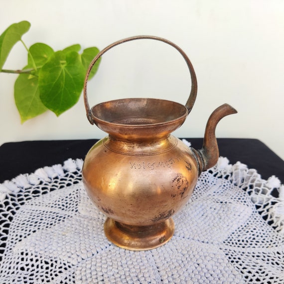 Antique Brass Water Pot With Spout and Handle Vintage Brass Water Potsolid  Antique Kalash Holy Brass Water Potindian Antique Ramjhara 