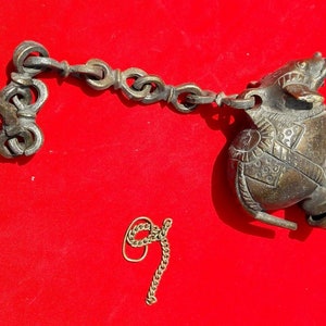 Antique Rare Brass Hanging Oil Lamp With Elephant | Traditional Hanging Vilakku | Brass Diya Lamp | Oil Lamp With Ornate Chain