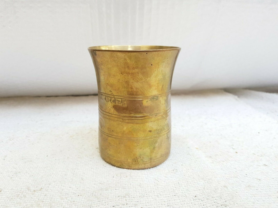 Antique Rare Dots Design Heavy Bronze Tumbler Vintage Bell Etsy