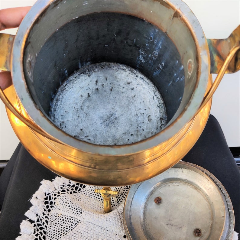 Antique Brass Water Dispenser Container With Tap Golden Etsy