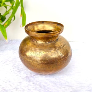 Antique Rare Brass Mythological Bird Carved Water Pot | Brass Holy Water Pot | Antique Water Tumbler | Brass Decorative | Brass Planter