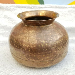 Antique Scarce Handmade Brass Water Pot|Super Solid,Sturdy & Hand Hammered Pot|Antique Brass Decorative Collectible|Healthy Brass Utensil