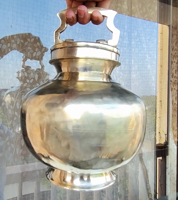 古いウズベキスタン「真鍮製水差」/Water Jug 英国アンティークのおしゃれなジャグ、真鍮✕銅のウォーター