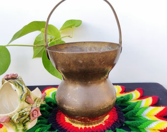 Antik Messing Kamandal | Heiliger Wassertopf, Blumenampel