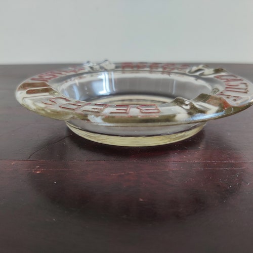 Vintage Beers Castle Clear Glass Advertisement Ashtray | Barware Smoking Advertising Tray | Bar Decor Collectible | Talana shops Italy