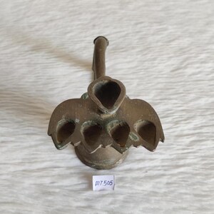 Antique Brass 5 Wicks Devotional Oil Lamp | Worshiping Oil Brass Lamp | Brass Deepak | Religious Home / Temple Decor Collectible MT505
