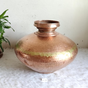 Antique Copper Jumbo Water Pot | Holy Unique Copper Water Pot | Antique Copper Boho Ethnic Decor | Indian Antiques | Home Decorative ME402