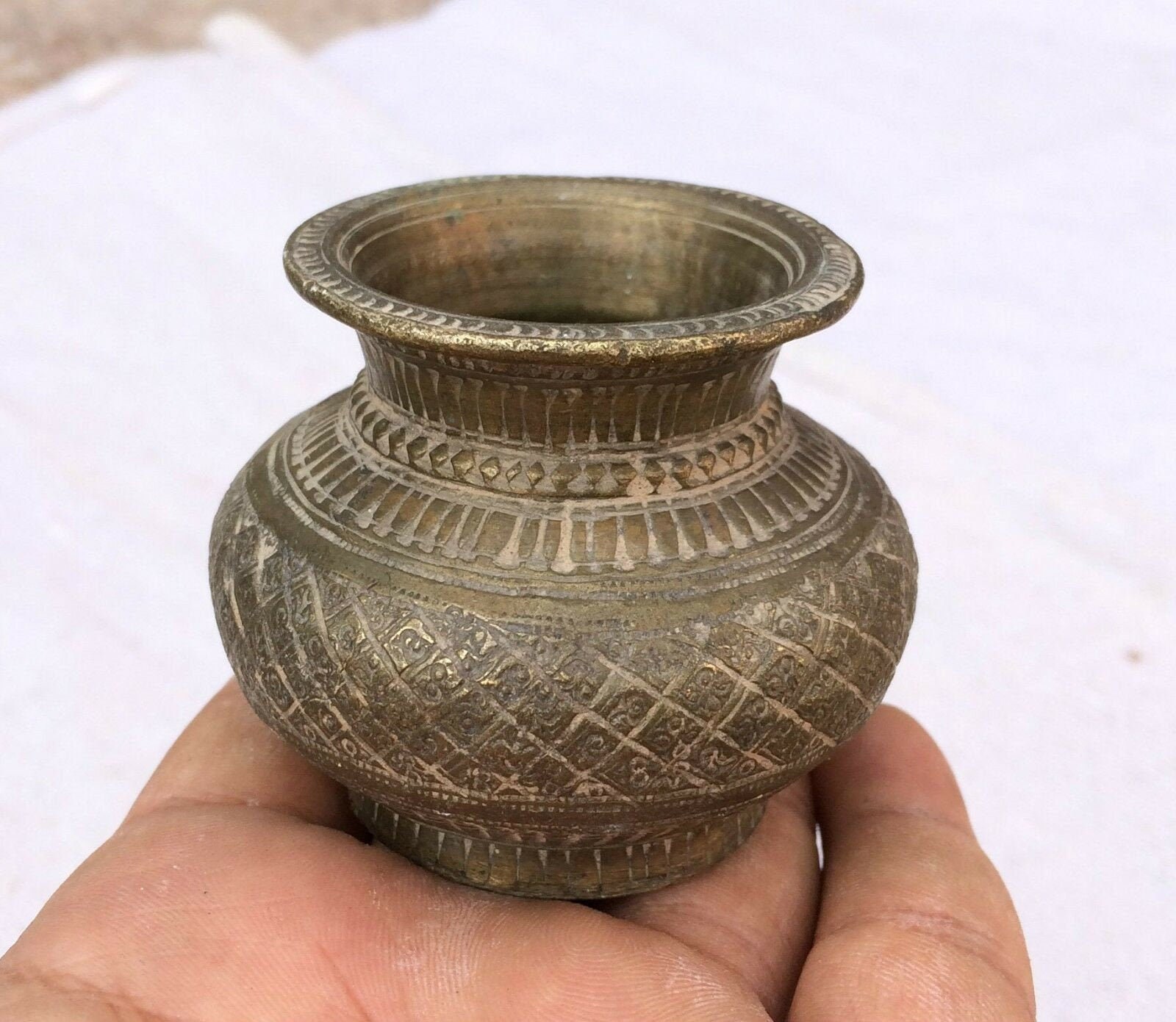 Antique Rare Brass Miniature Water Pot | Brass Holy Water Pot | Antique Water Tumbler | Antique Brass Decor | Antique Lota | Brass Planter