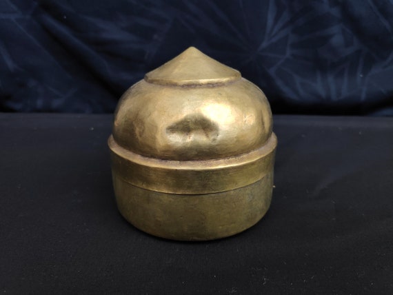 Antique Brass Dome Shaped Jewellery Box | Snuff B… - image 3