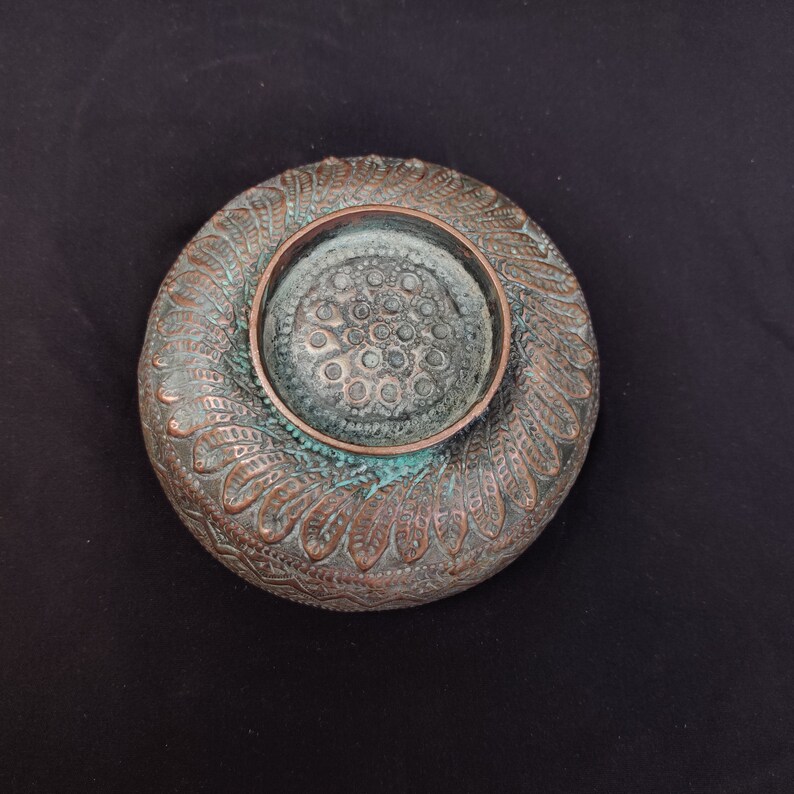 Antique Rare Beautifully Embossed Copper Bowl Antique Etsy