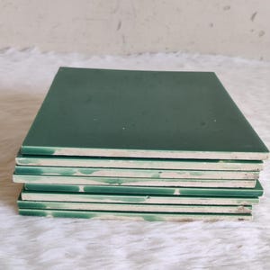 Antique Richard Brand England Green Shade Unused Ceramic Tile Architecture 8 Pcs | Furniture Tile | Architectural Tile | Home Decor | CT268