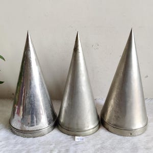 Vintage Conical Shaped German Silver Letter Box | Vintage Popcorn Holder Box | Keepsake Container | Trinket Box | Antique Box Rare 3Pc ME549
