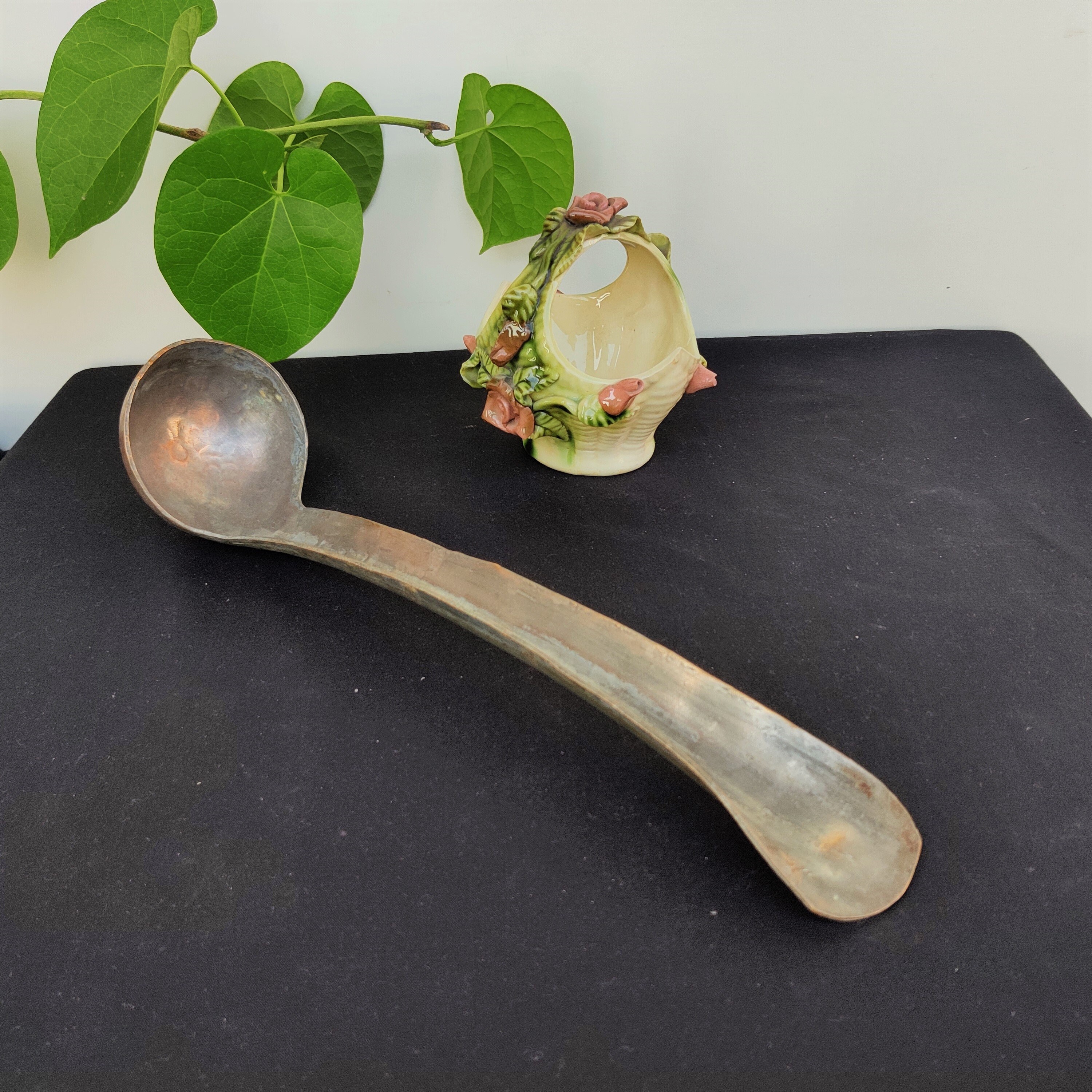 Antique Brass Solid Punch Ladle, Spatula and Ladle / Spoon Antique Brass Ladle  Set Vintage Serving and Cooking Spoons Vintage Cutlery 