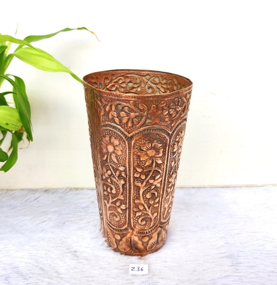 純銅彫刻花瓶 純銅彫刻花瓶 【公式通販】