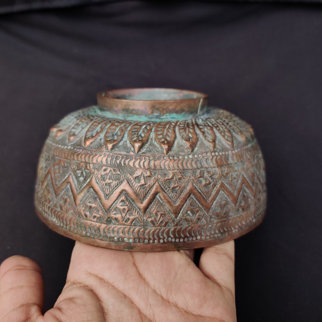 Antique Rare Beautifully Embossed Copper Bowl Antique Etsy