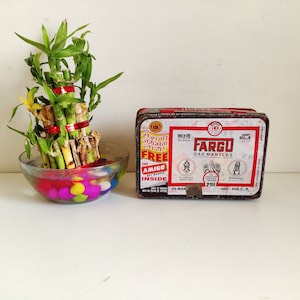 Vintage Fargo Gas Mantles Advertising Tin Box | Empty Red Tin Container | Vintage Tin Container Box | Litho Print Tin Container Box TB1533