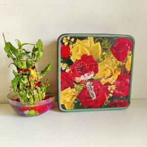 Vintage Parle Advertising tin box | Decorative Floral tin Container box | Vintage storage box |Floral Graphics |Storage Tin Container TB1397
