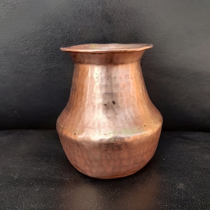 Antique Copper Water Pot/Kitchenware Utensil/Holy Hand Hammered Copper Jug/Antique Copper Kitchenware Collectible/Indian Antique Collectible