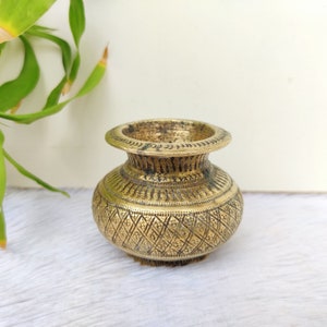 Antique Rare Brass Miniature Water Pot | Brass Holy Water Pot | Antique Water Tumbler | Antique Brass Decor | Antique Lota | Brass Planter