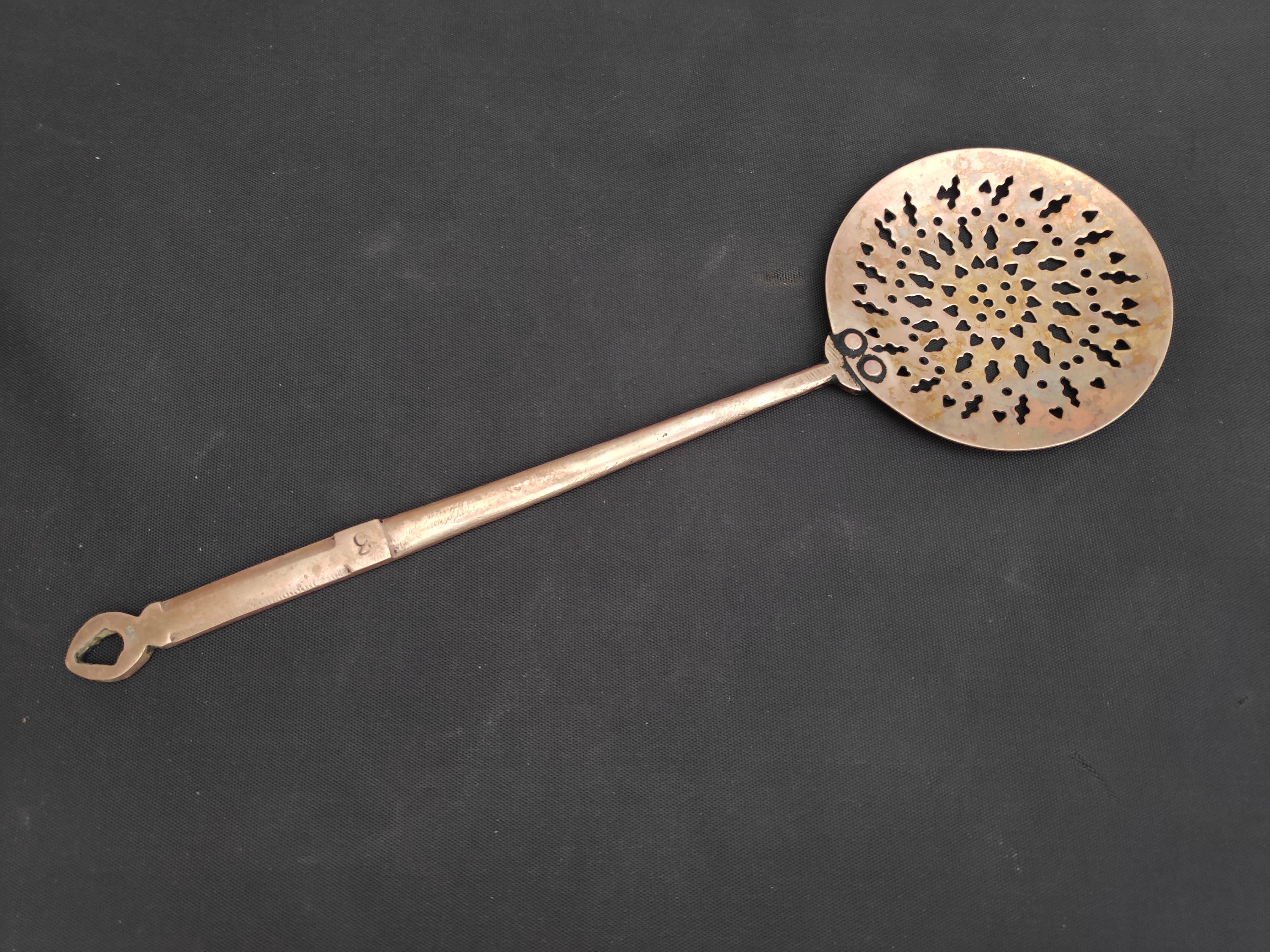 Antique Brass Heavy Weight Frying Spoon Deep Frying Strainer Etsy New Zealand