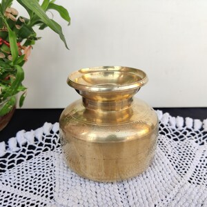 Antique Brass Water Pot | Solid & Sturdy Lota | Kitchenware Utensil | Holy Brass Pot | Vintage Pot | Antique Brass Kitchenware Collectible