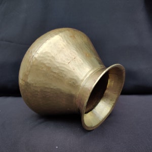 Antique Brass Water Pot/Solid, Sturdy & Hand Hammered Rare Pot/Kitchenware Utensil/Holy Brass Pot/Antique Brass Kitchenware Collectible