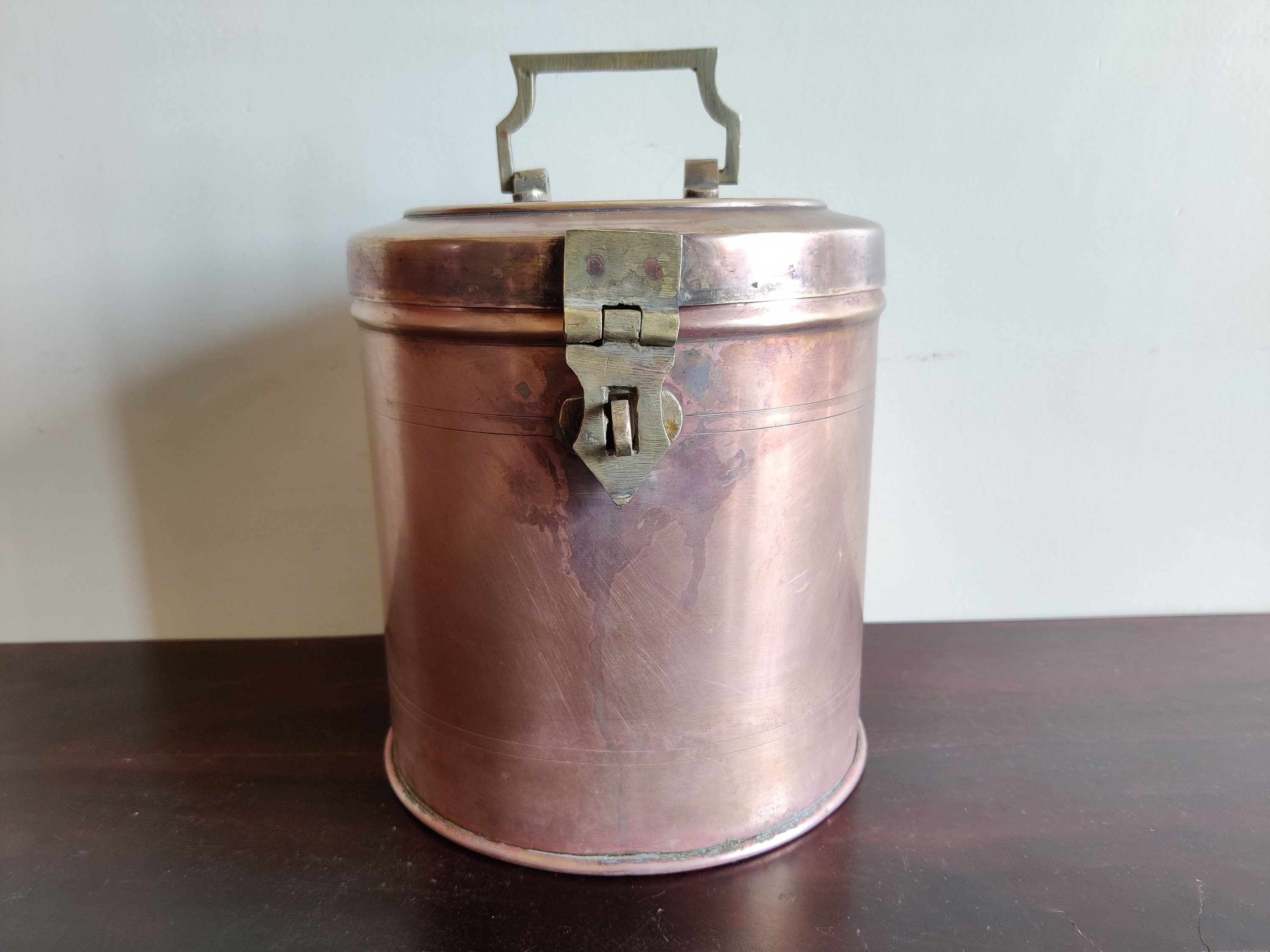 Antiker Vorratsbehälter aus Messing / Snacks Kanister / | Etsy