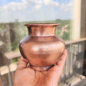 Antique Brass Water Pot | Solid & Sturdy Lota | Kitchenware Utensil | Holy Brass Pot | Vintage Pot | Antique Brass Kitchenware Collectible