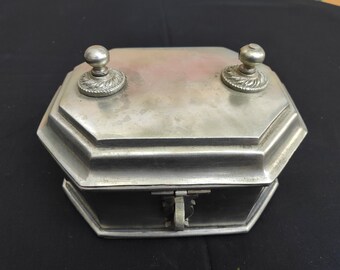 Antique White Brass Betel Nut Box|Multi-Compartment Paandan Box|Table Decorative Multi Compartment Box|Betel Paan Supari Box Collectible