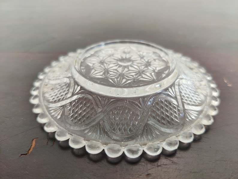 Antique Glass Dessert Plate Set of 2 Depression Clear Glass Plate