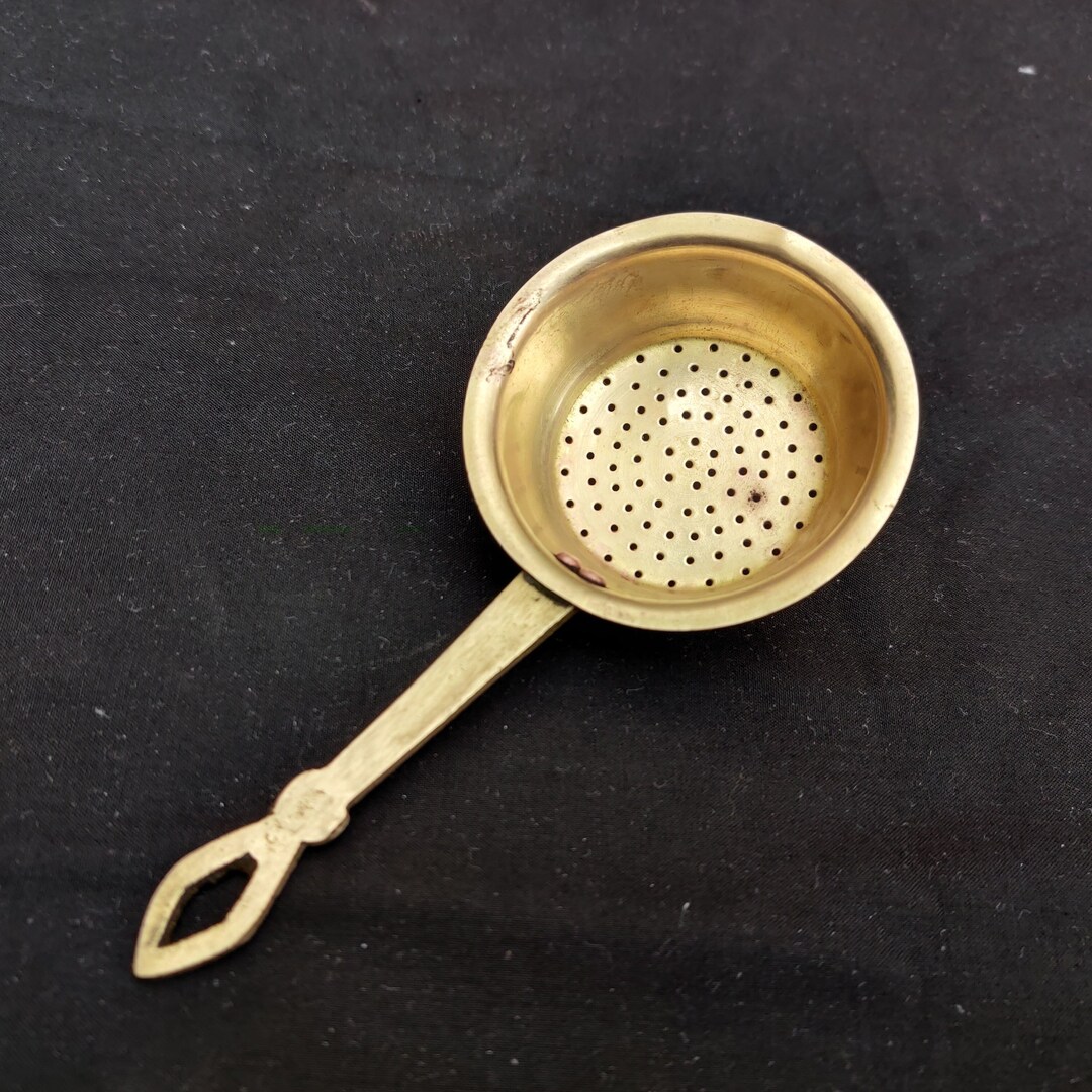 Antique Brass Strainer Rare Vintage Brass Tea Strainer Etsy