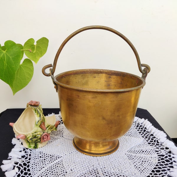 Antique Brass Bucket Etsy