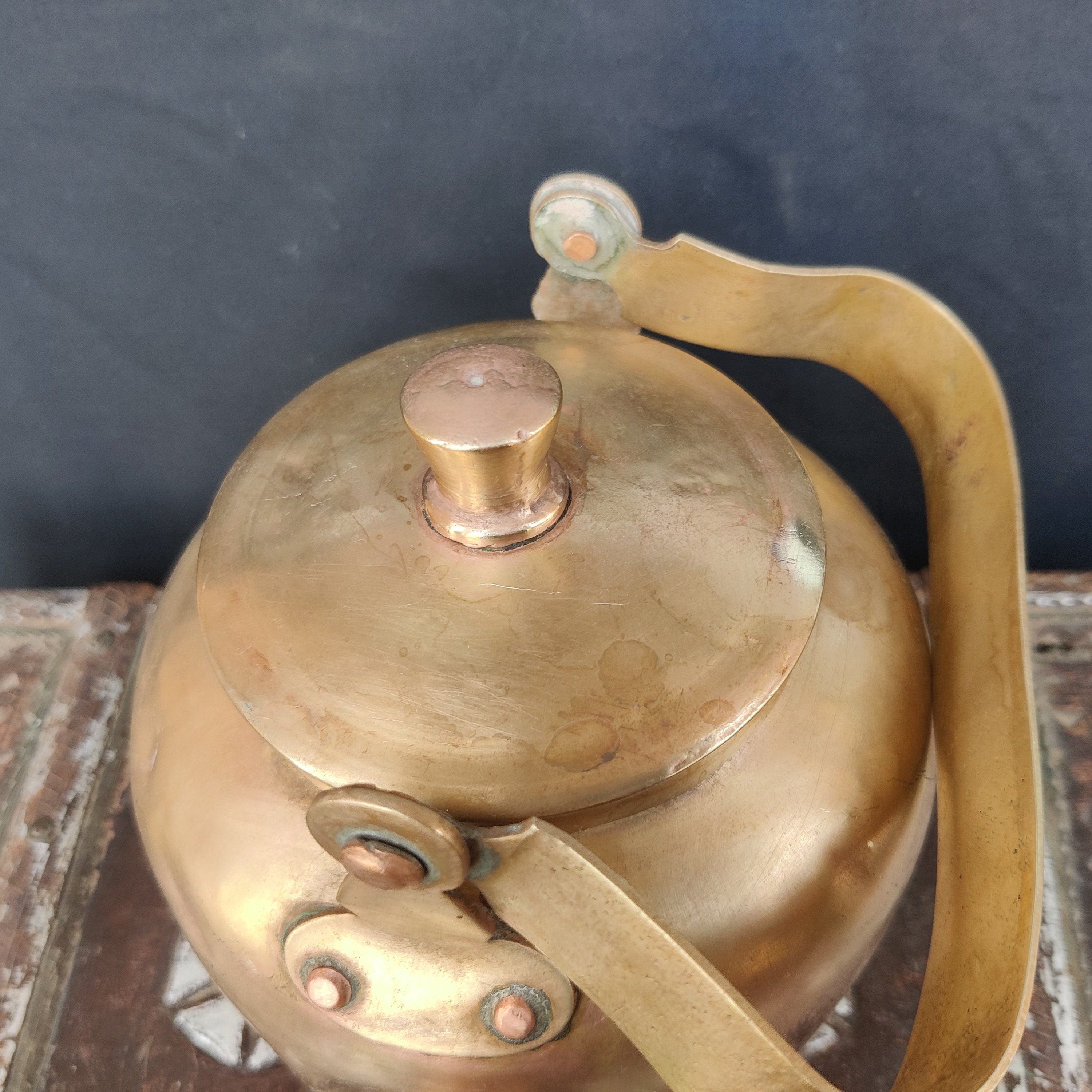 Antique Brass Tea Kettle/brass Tea Pot/antique Chai and Coffee Kettle