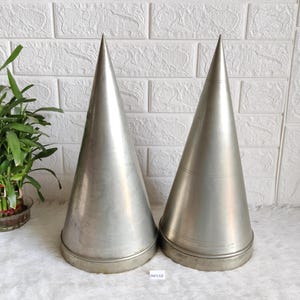 Vintage Conical Shaped German Silver Letter Box | Vintage Popcorn Holder Box | Keepsake Container | Trinket Box | Antique Box Rare 2Pc ME558