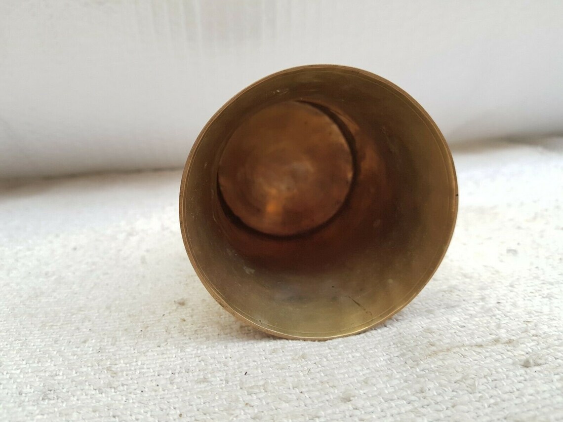 Antique Rare Dots Design Heavy Bronze Tumbler Vintage Bell Etsy