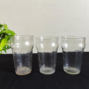 Vintage Glass Tumbler - Set of 3 | Retro Glassware Tumblers | Vintage Barware Collectible | Champagne Glasses | Juice Tumblers GT128