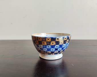 Antique Ceramic Bowl Checks Design | Pottery bowl | Ceramic Dinnerware | Tableware Bowl | Ceramic Serving Dish | Kitchen Decor | C188