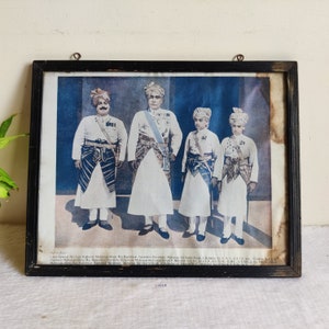 Vintage King of Bikaner Sadul Singh Ji Bahadur,Ganga Singh ji Bahadur,Karni Singh Ji Bahadur & Amar Singh Ji Bahadur Print with Frame PR23