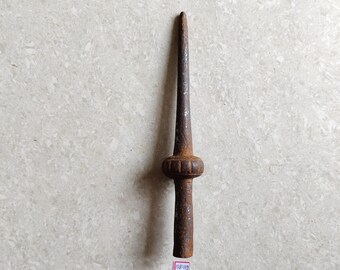 19c Antique Original Old Iron Melon Design Spear End Lance |  | Authentic | Hunting Spear | Decorative Collectible | No Reproduction | SP119