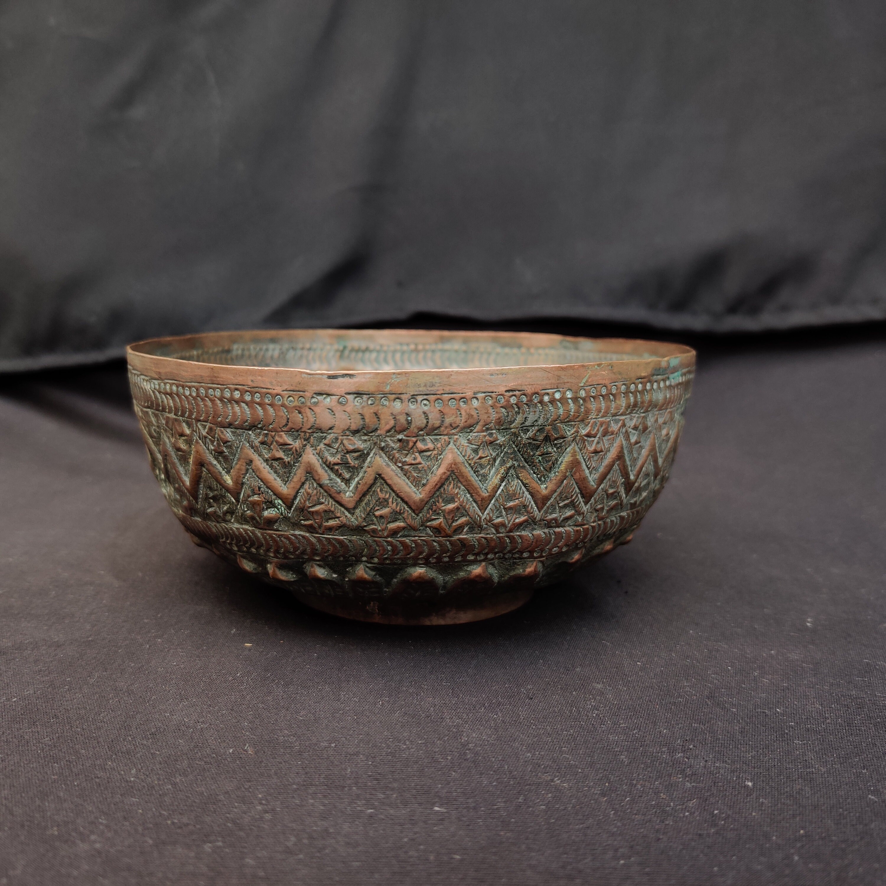 Antique Rare Beautifully Embossed Copper Bowl Antique Etsy