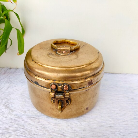 Antique Storage Brass Box | Vintage Jewellery Box… - image 4