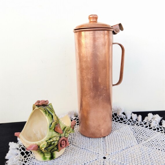 Copper water jug vintage copper collection health pitcher for water 