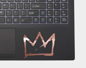 Rose gold foil basquiat crown decal, basquiat crown sticker, trackpad decals, macbook laptop stickers, cornhole decals, ipad stickers