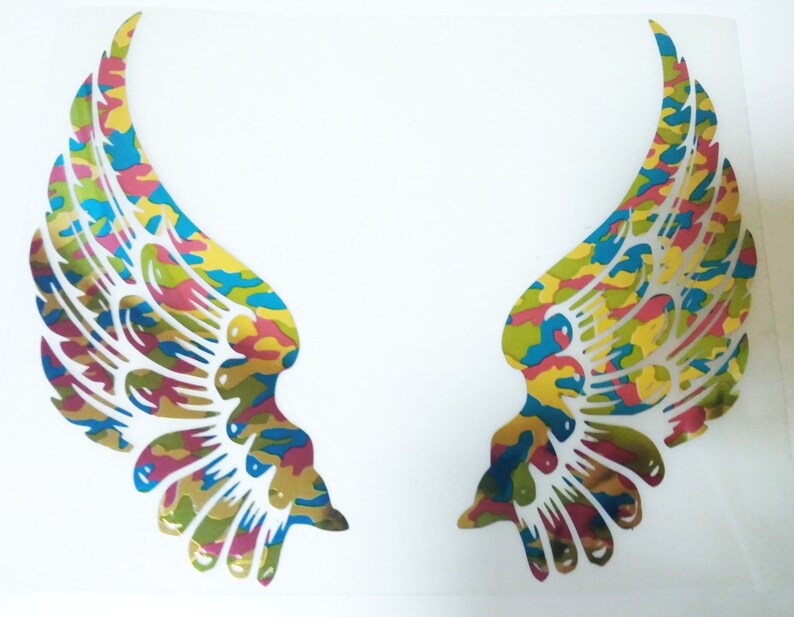 Angel Wings Iron On Angel Wings Glitter Applique Gold Etsy