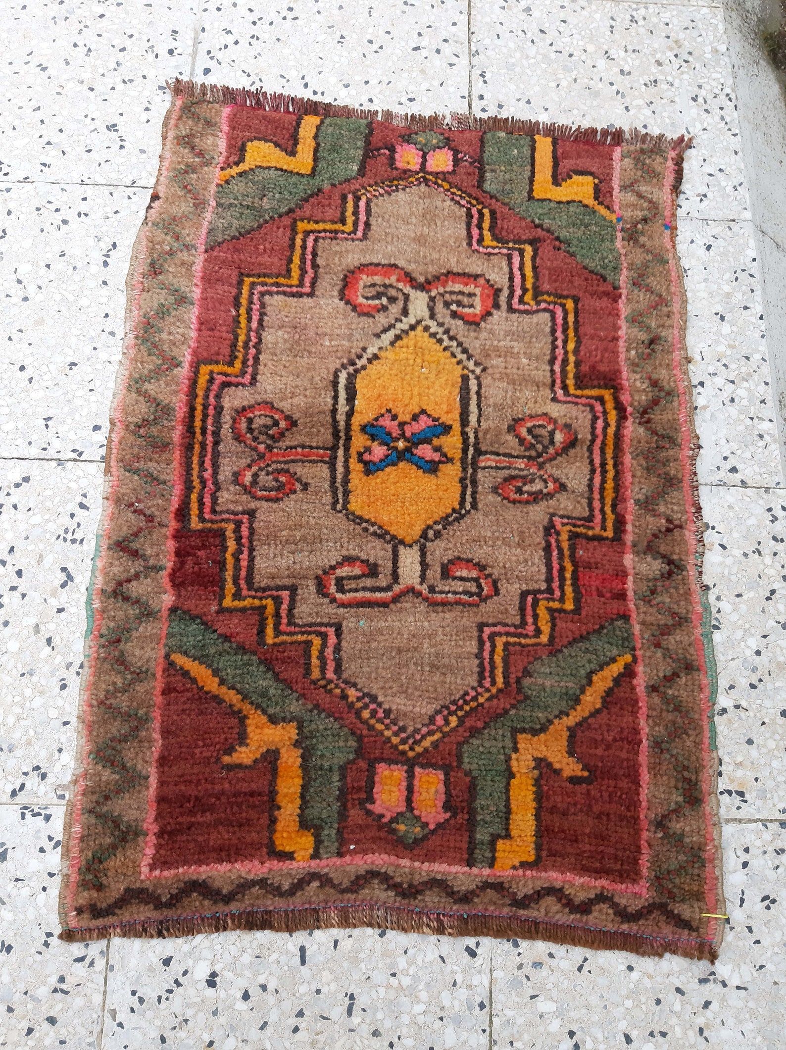 Small rug Turkish rug Vintage rug Handmade wool rug Etsy