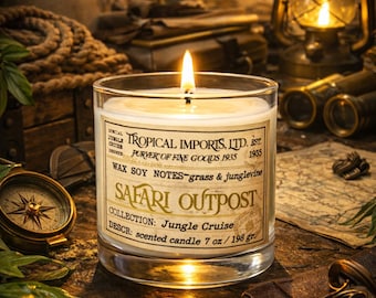 SAFARI OUTPOST | Jungle Cruise Candle | Disney Candles | Tiki Room Candle | Disneyland Inspired Decor