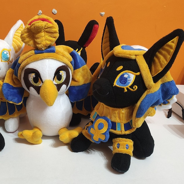 Handmade Egyptian God Plushie: Anubis, Bastet, Ra & More