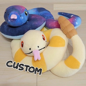 Handmade Custom Fleece Snake Plushie: Personalized Stuffed Animal Gift