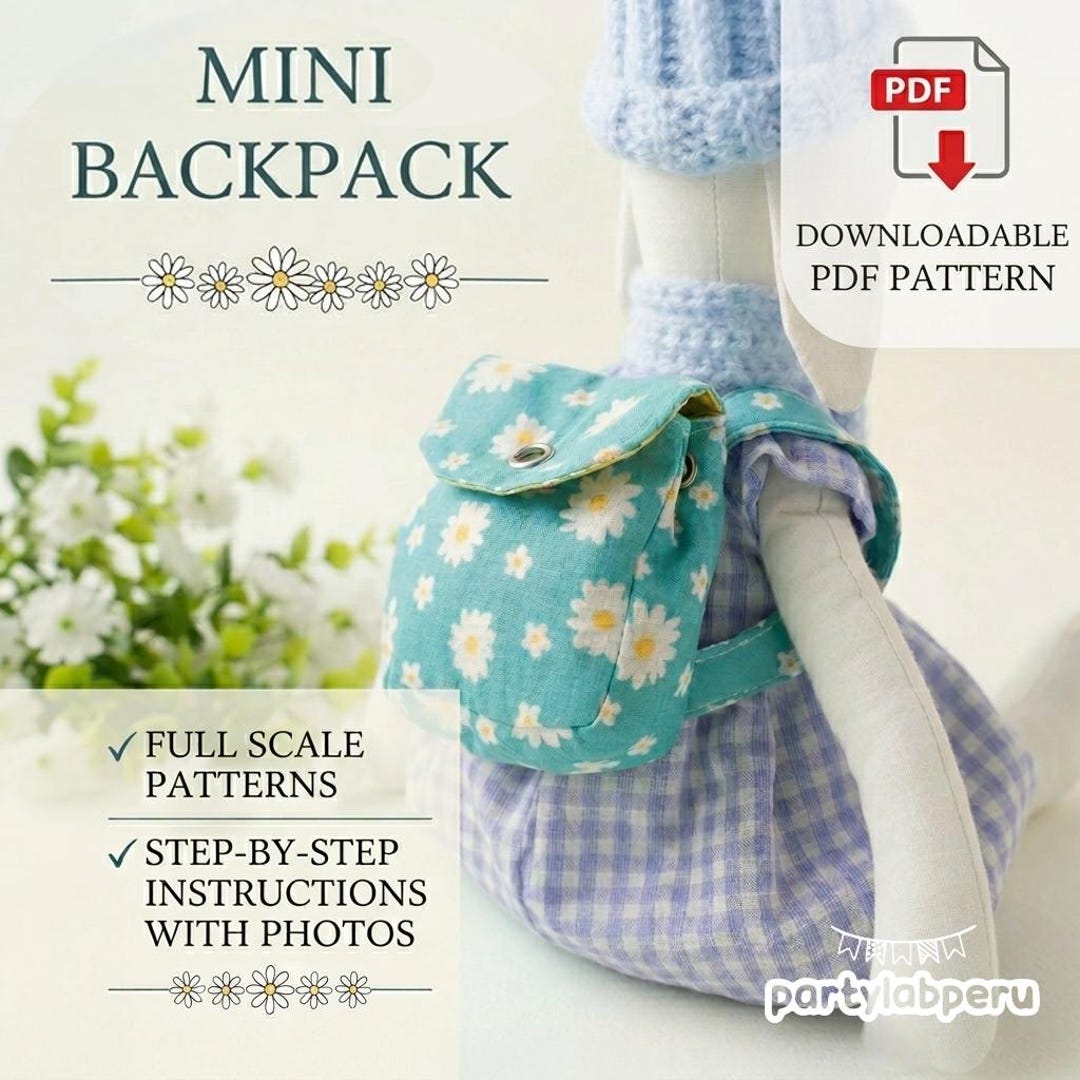 Mini Backpack Sewing Pattern PDF - Step-by-step Instructional Guide ...